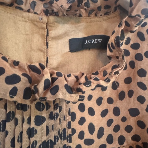 J Crew Sleeveless Animal Print Ruffle Front Casual Top- size large - Picture 6 of 6